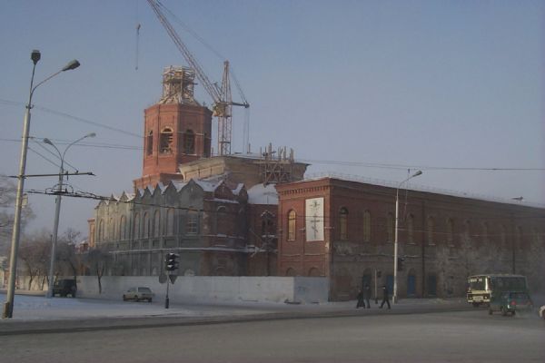 Декабрь 1999 г. Реконструкция Богоявленского собора. Фото протоиерея Александра Классена 